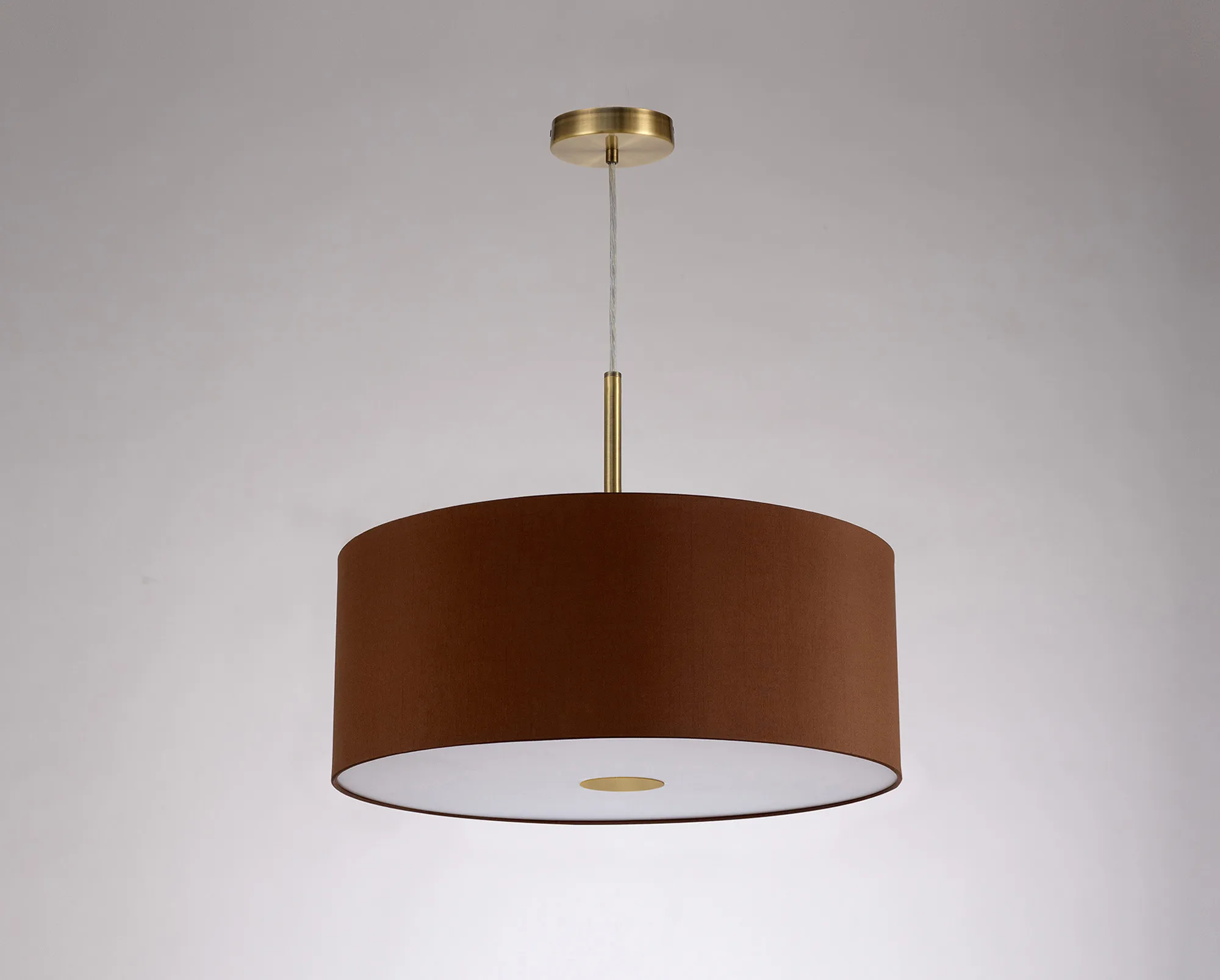 Baymont 50cm Pendant 1 Light Antique Brass, Raw Cocoa/Grecian Bronze, Frosted Diffuser DK0226  Deco Baymont AB RC
